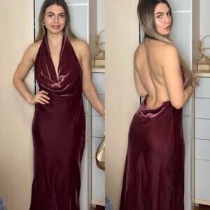 ZARA BLOGGER FAVORITE OPEN BACK VELVET DRESS